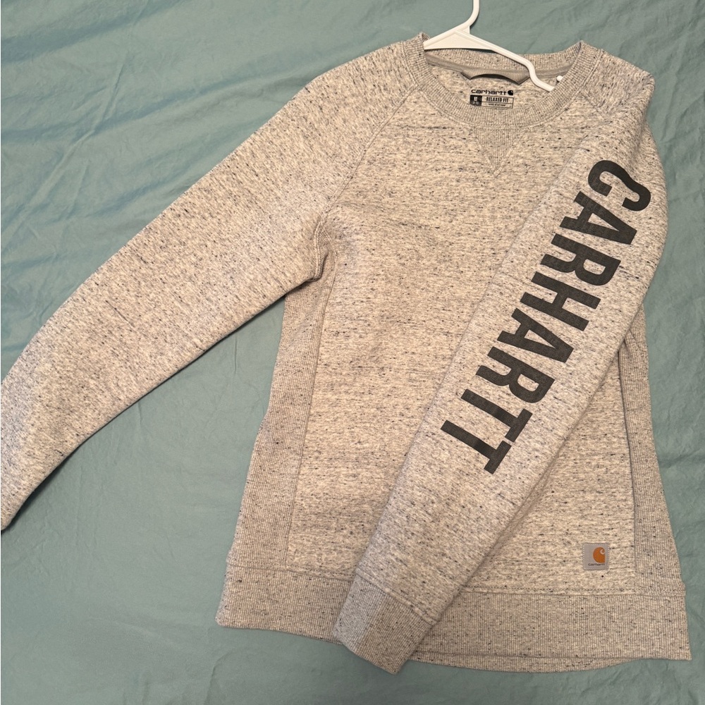 Carhartt Heather Gray Logo Sleeve Crew Sweatshirt